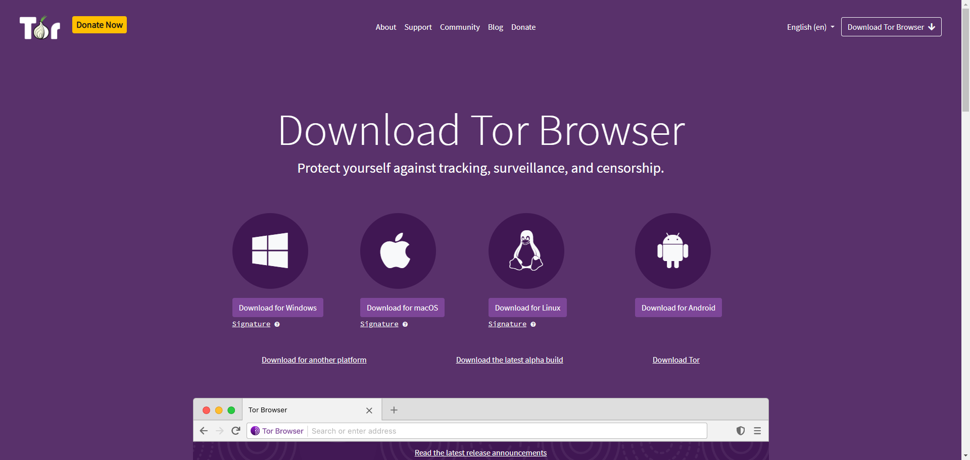 TOR Browser Download Page