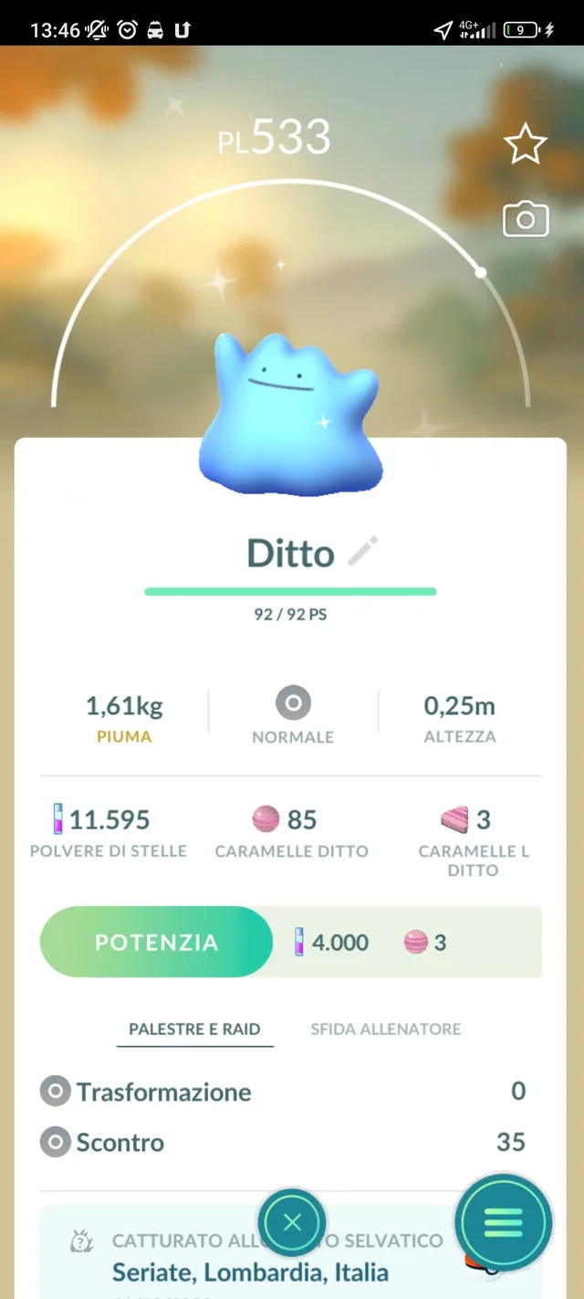 Pokémon Go Ditto Brilhante PL533
