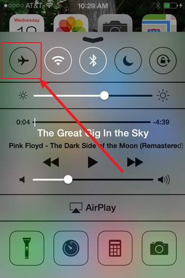 Enable Airplane Mode for Devices with a Home Button