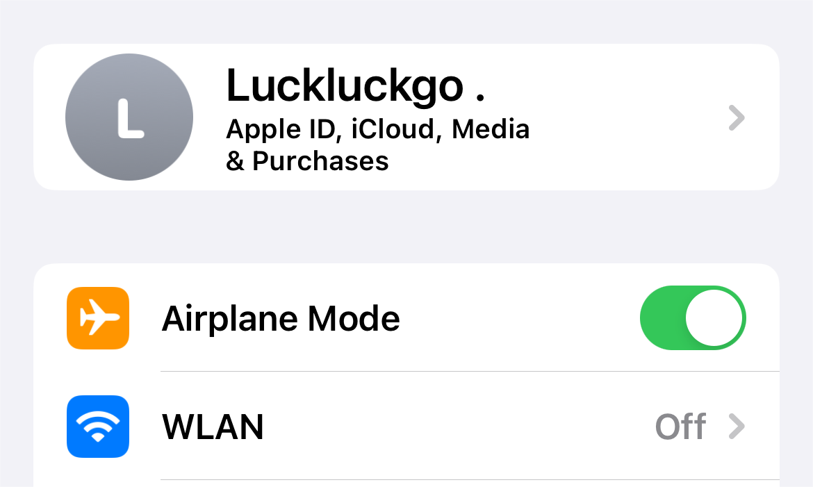 Turn on Airplane Mode via the iPhone Settings App