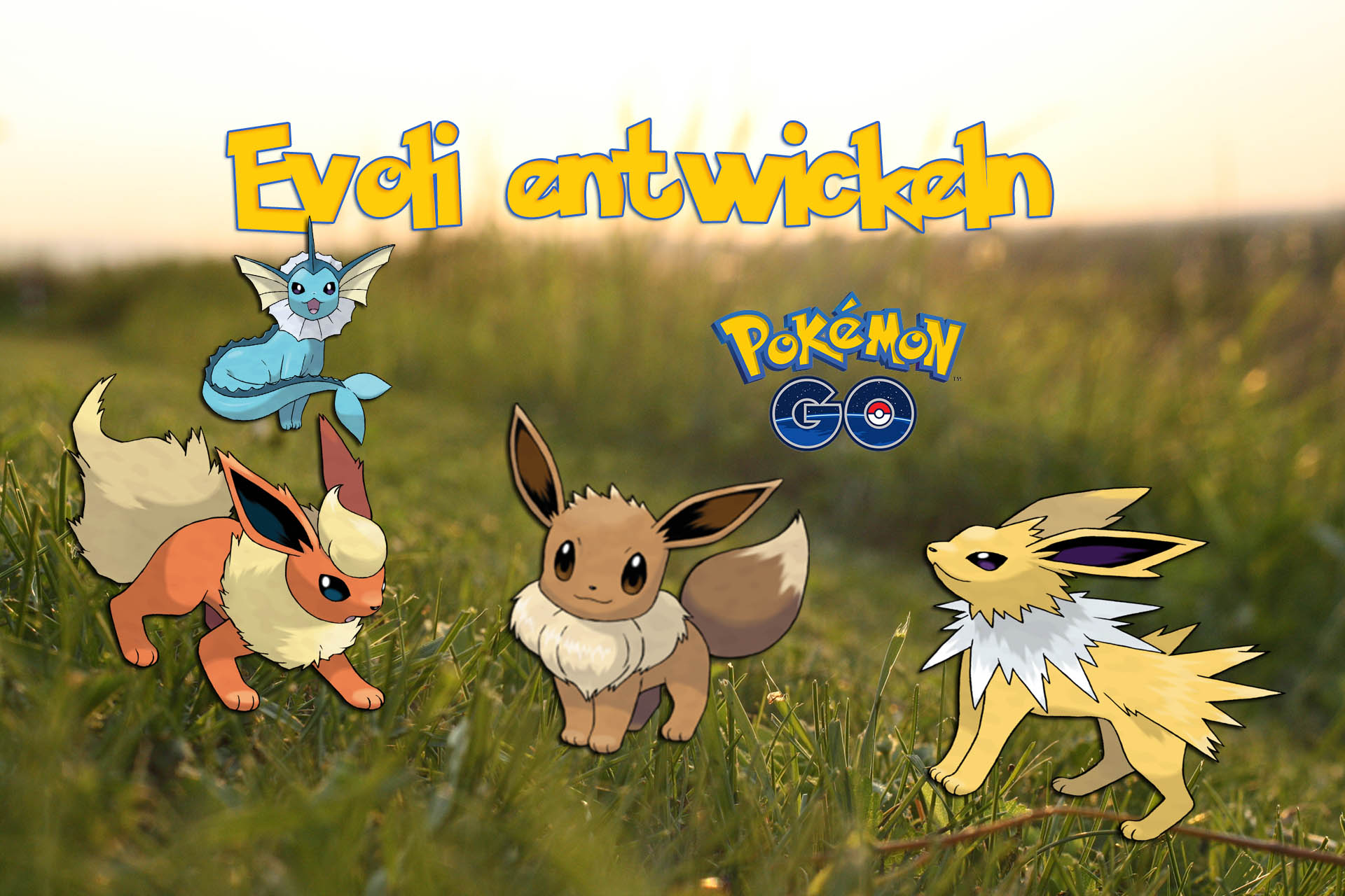 Evoli Entwickeln, Aquana, Blitza und Flamara