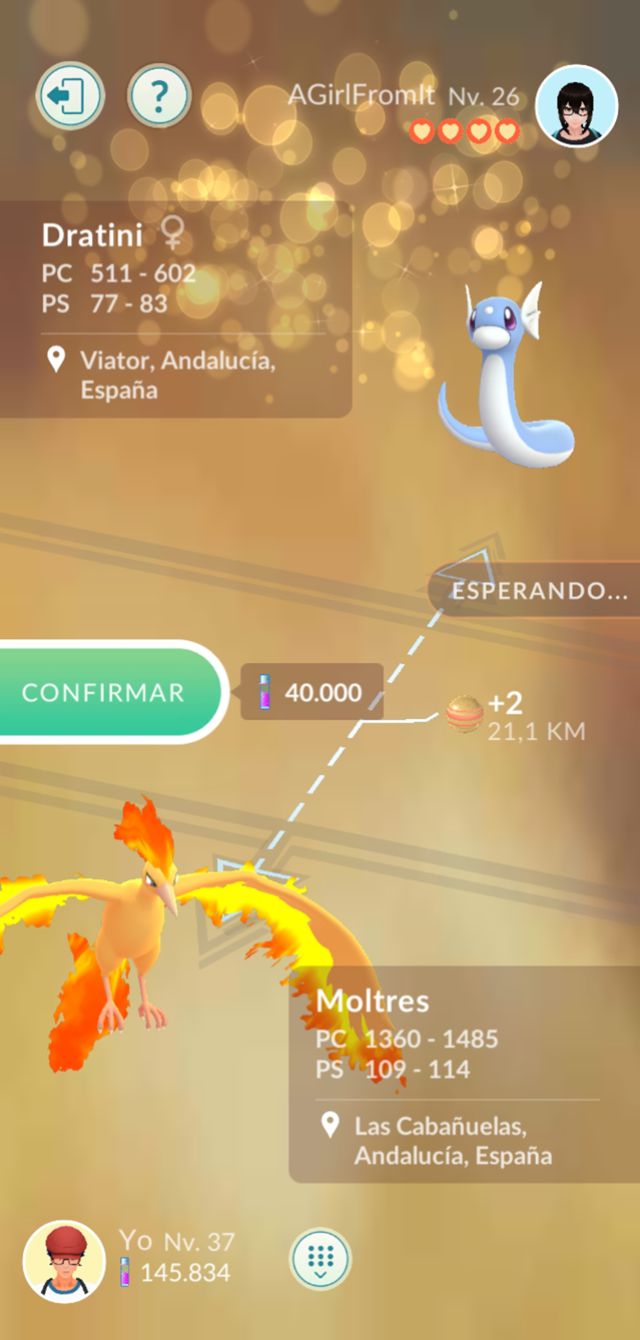 Interfaz De Confirmación De Intercambio Pokémon En Pokémon Go