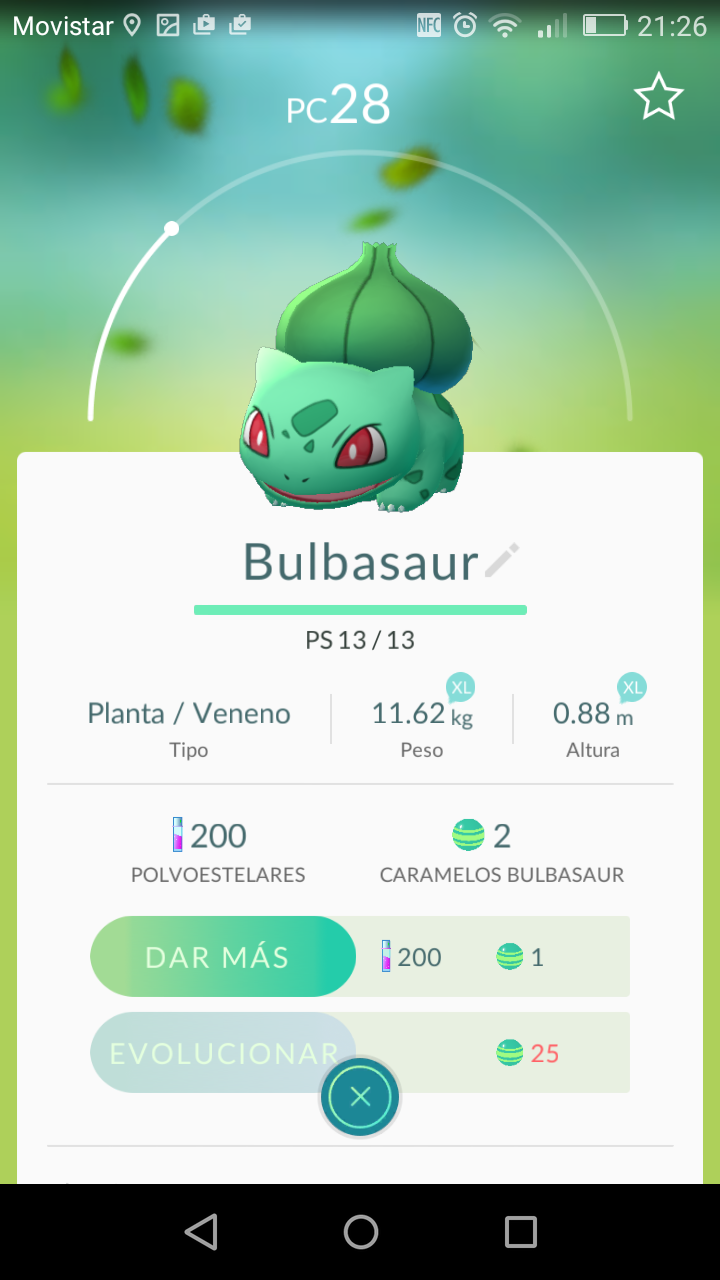Interfaz Para Potenciar A Bulbasaur