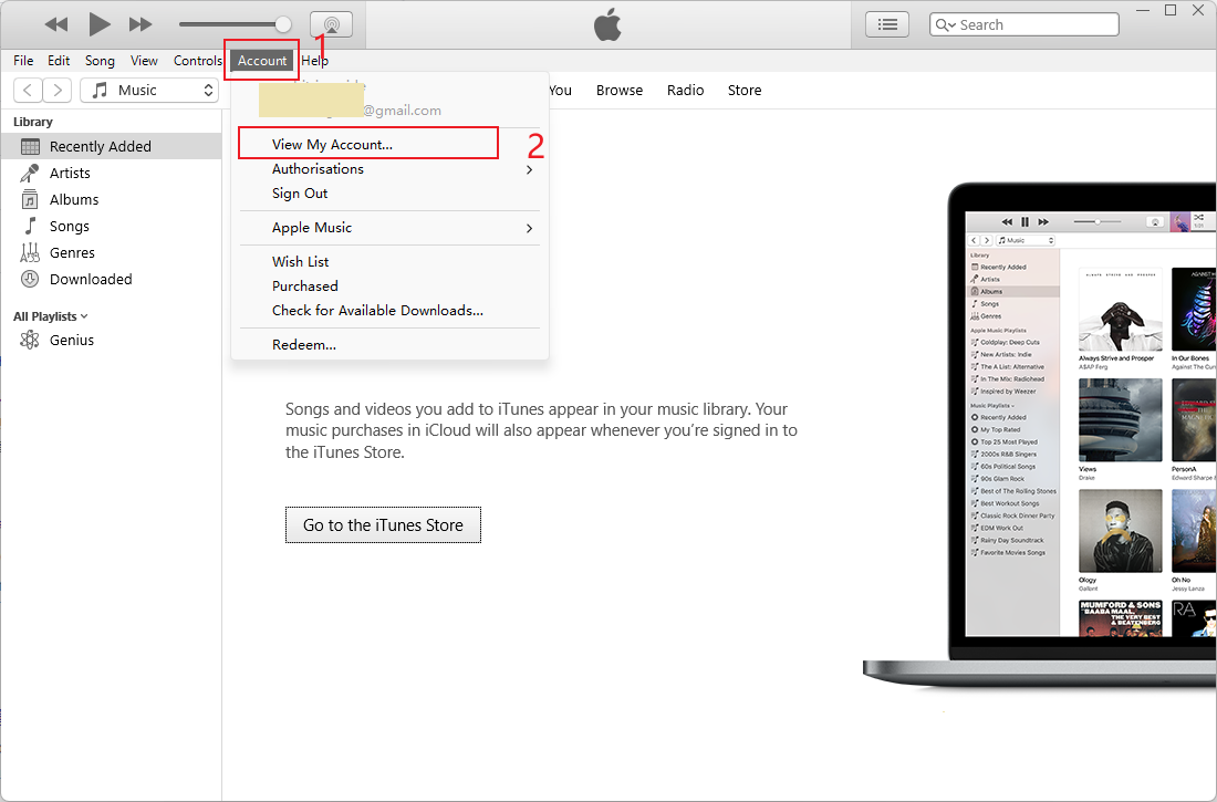 Windows Itunes View My Account