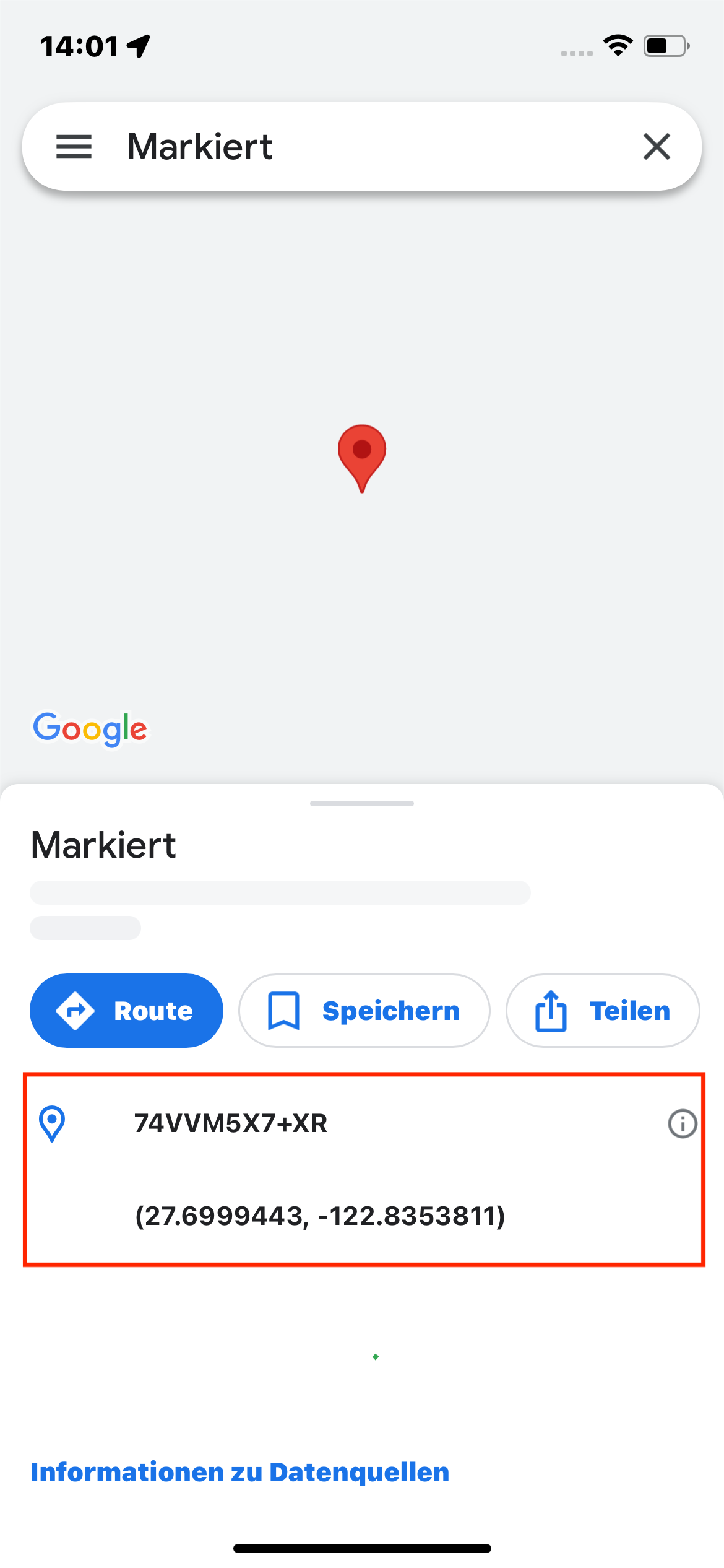 ios17 Google Maps Hat Einen Pin Hinterlassen