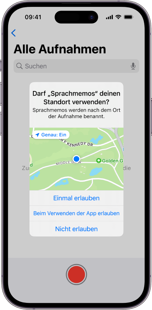 Die iPhone-App hat Ihren Standort verwendet