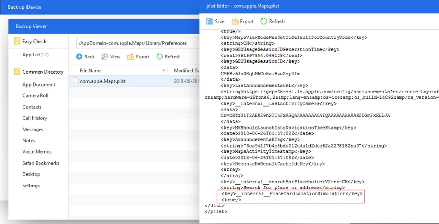 3utools Backup Viewer Plist Editor Com Apple Maps Plist iDevice