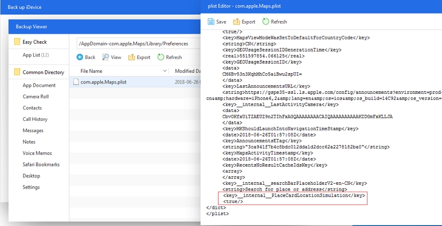 3utools Backup Viewer Plist Editor Com Apple Maps Plist iDevice