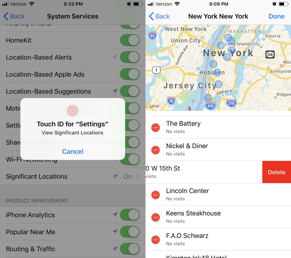 How to clear history position on iPhone