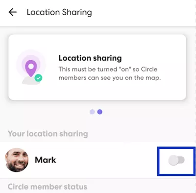 Stop location sharing via Life360 app settings