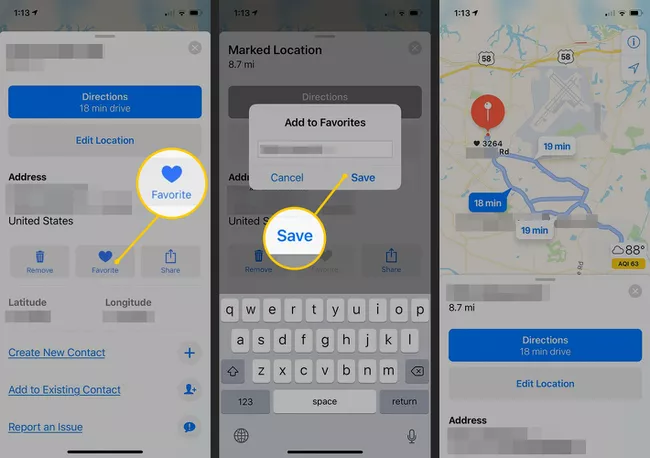 How to add a pin to favorites on iPhone