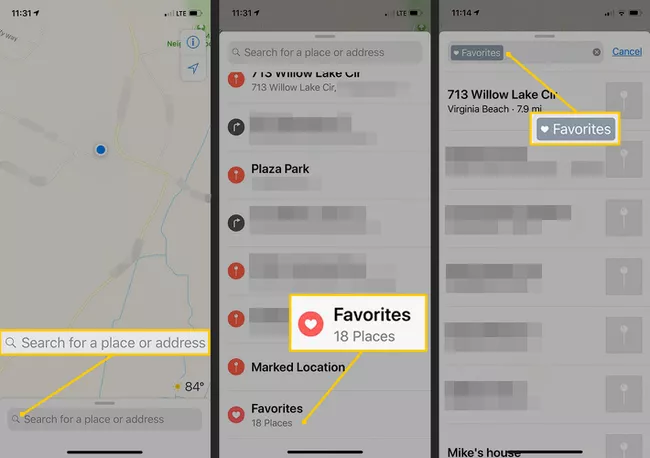 How to view your favorite pins on iPhone Maps.