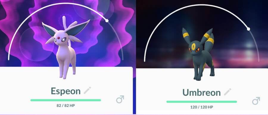 エスペオンとアンブレオン-ポケモンGOのイーブイの進化