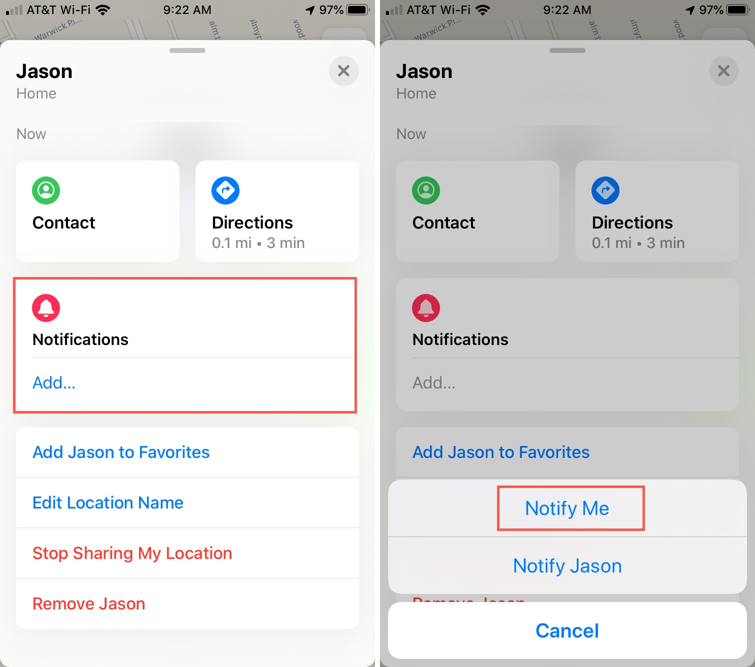 How to set up notifications on Find My.