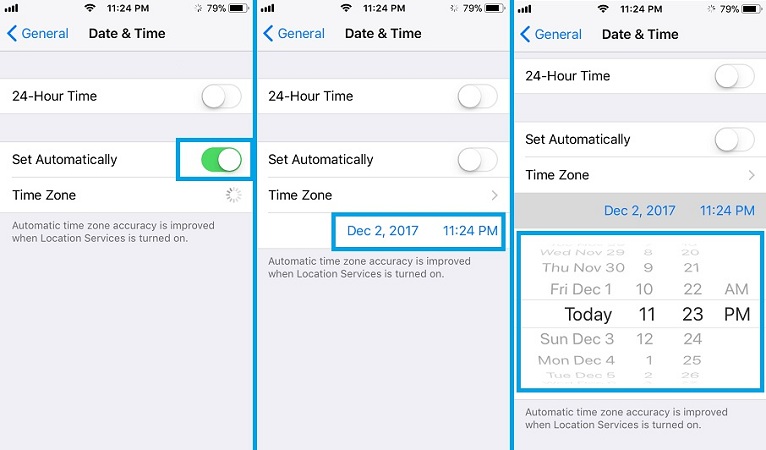Adjust the date and time correctly on iPhone