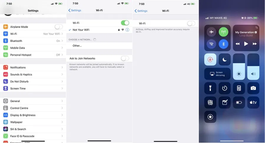 Turn on WiFi on your iPhone.