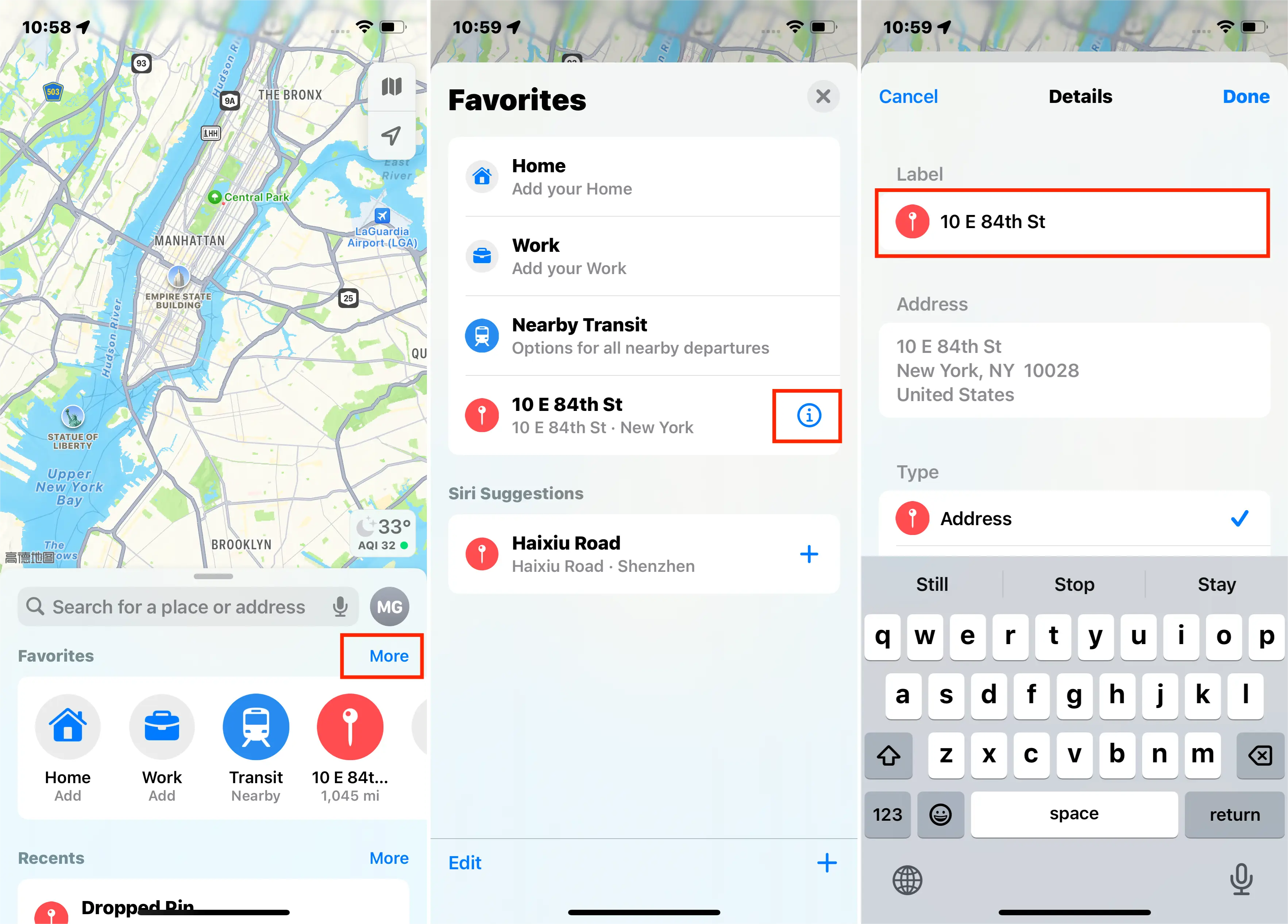 Ios Steps to Find Favorite Locations