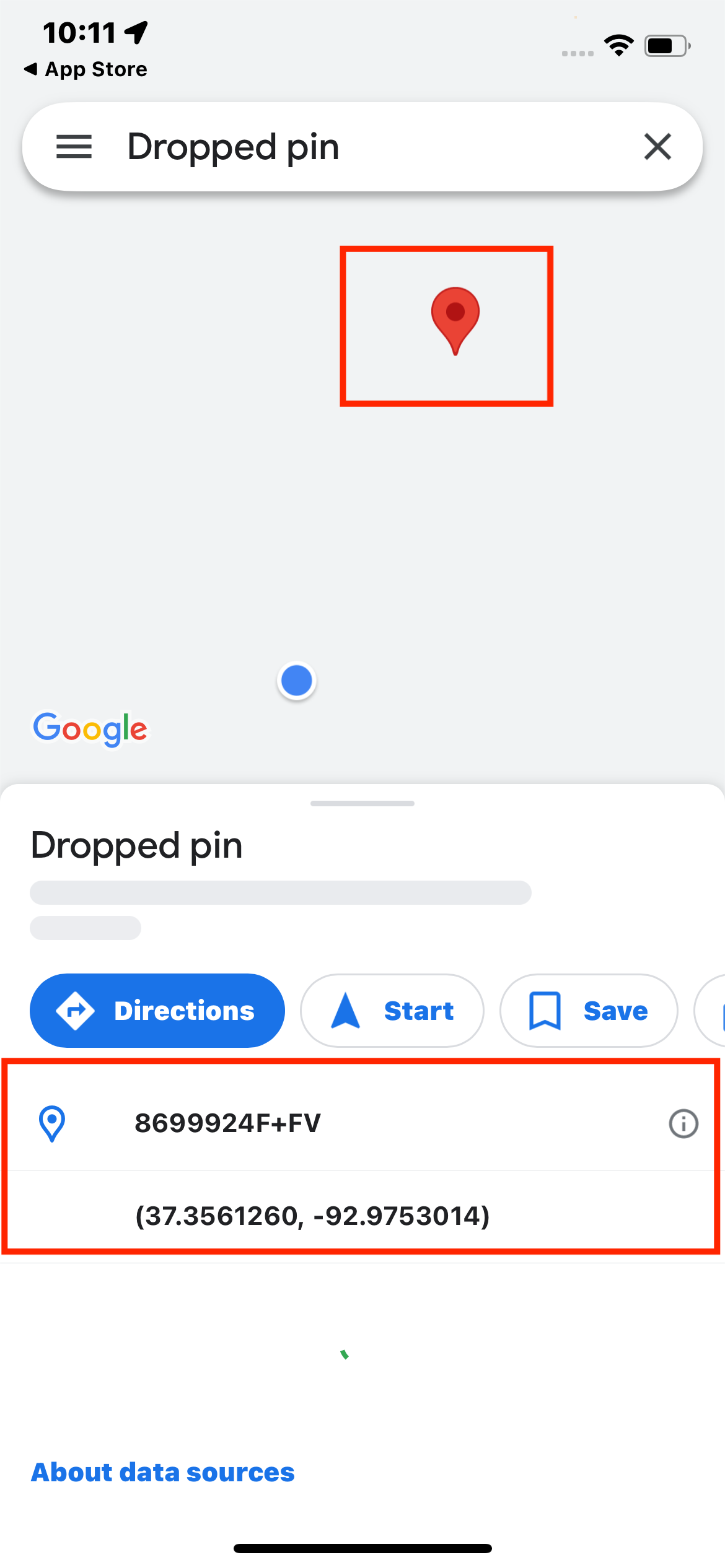 ios17 Google Maps Dropped Pin