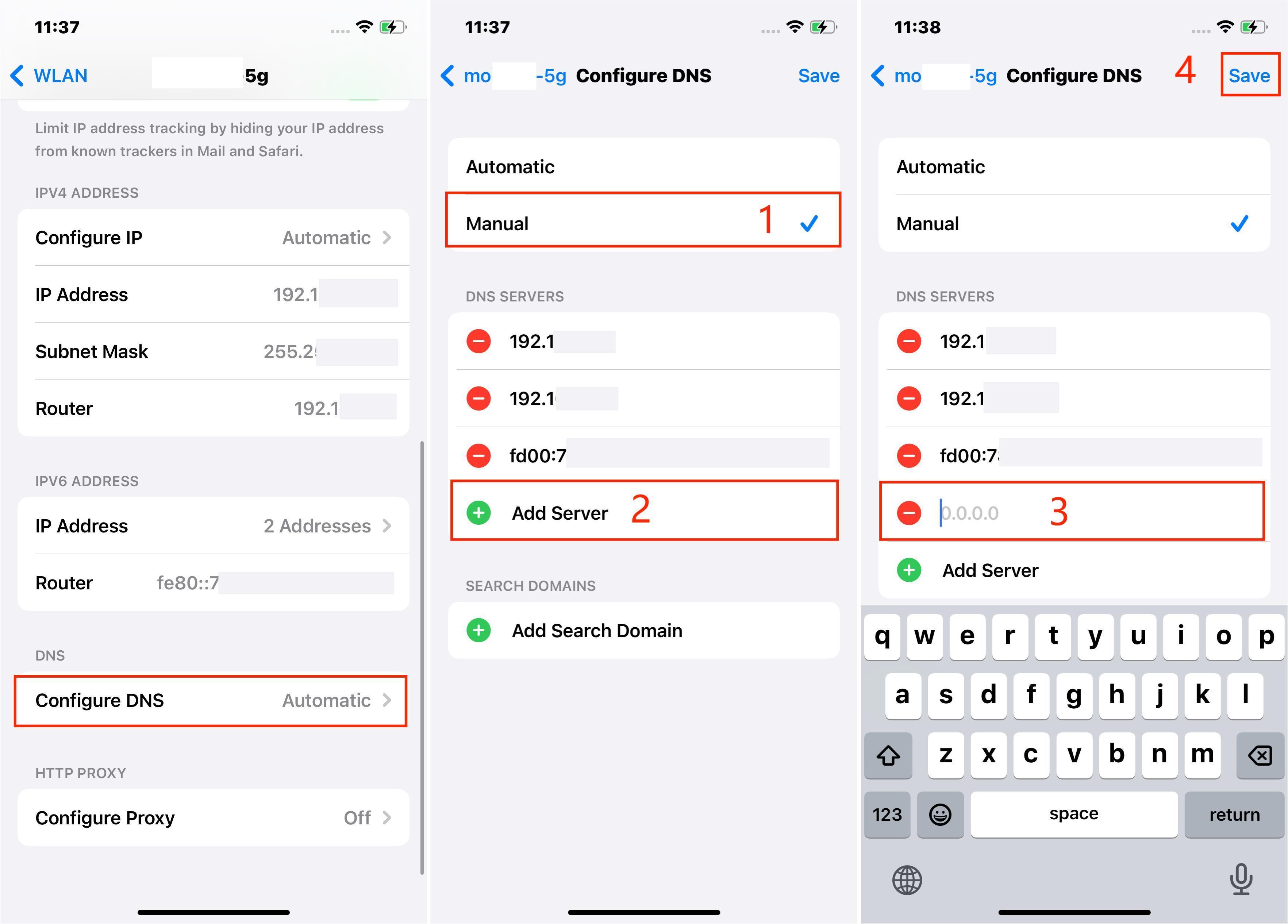 iPhone Configure DNS Steps to Add Server