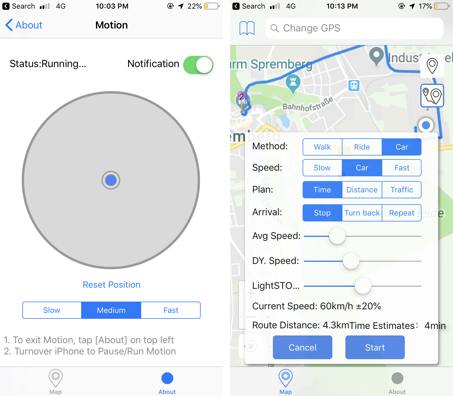 iPhone Double Location Motion Features