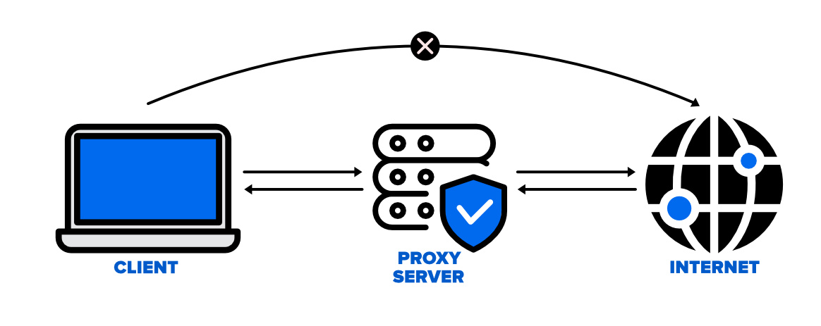 Schematic Diagram of Proxy Server Operation