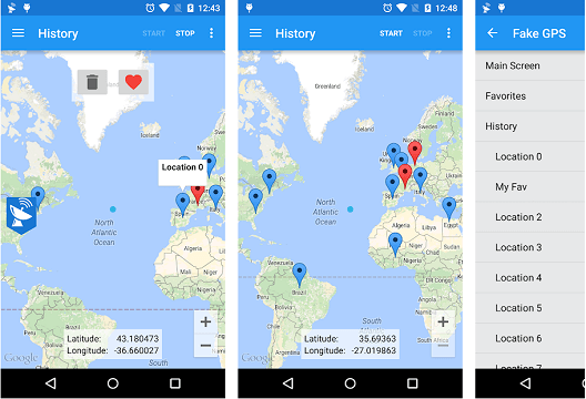 Defina a localização no aplicativo GPS falso