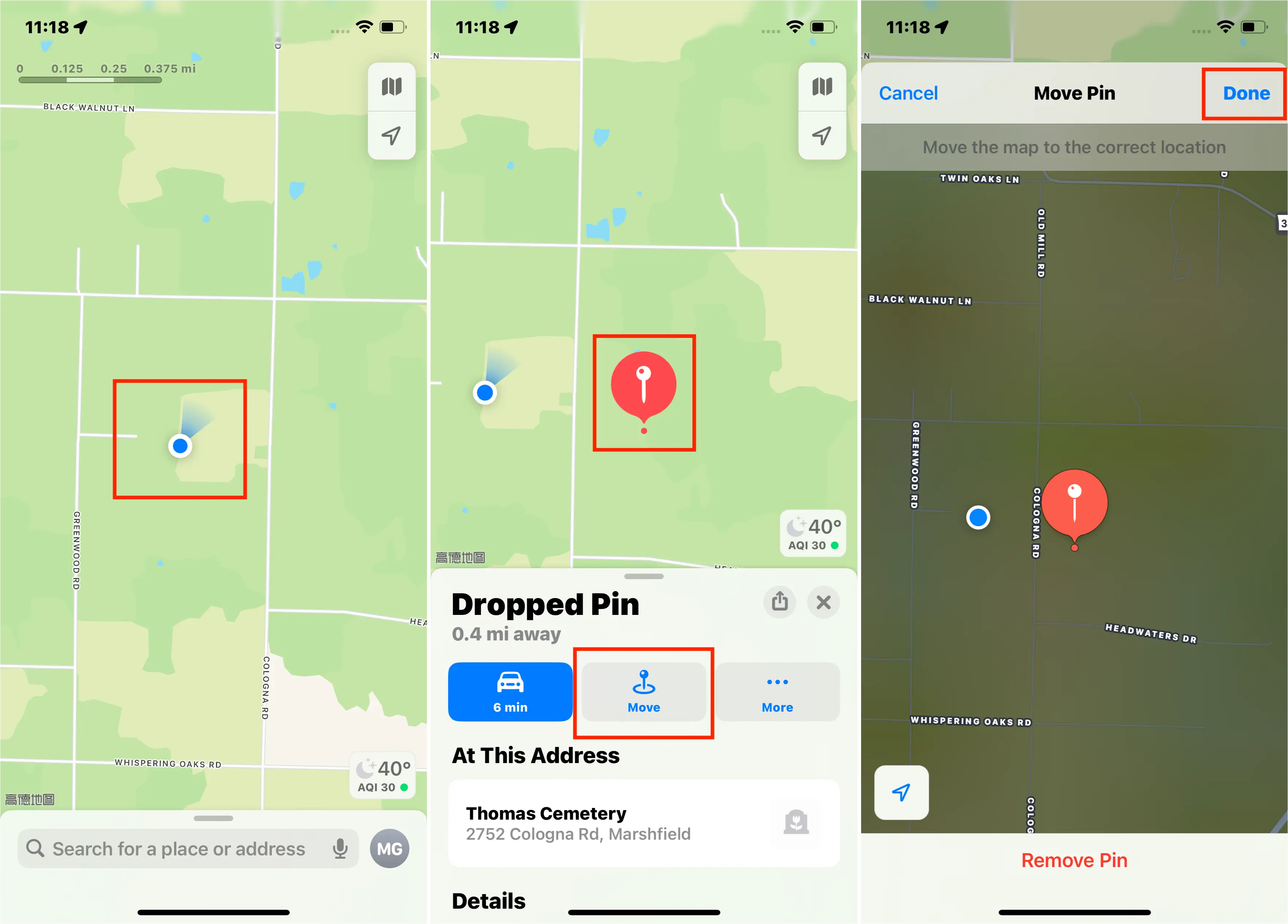 Steps to Drop a Pin on Apple Maps