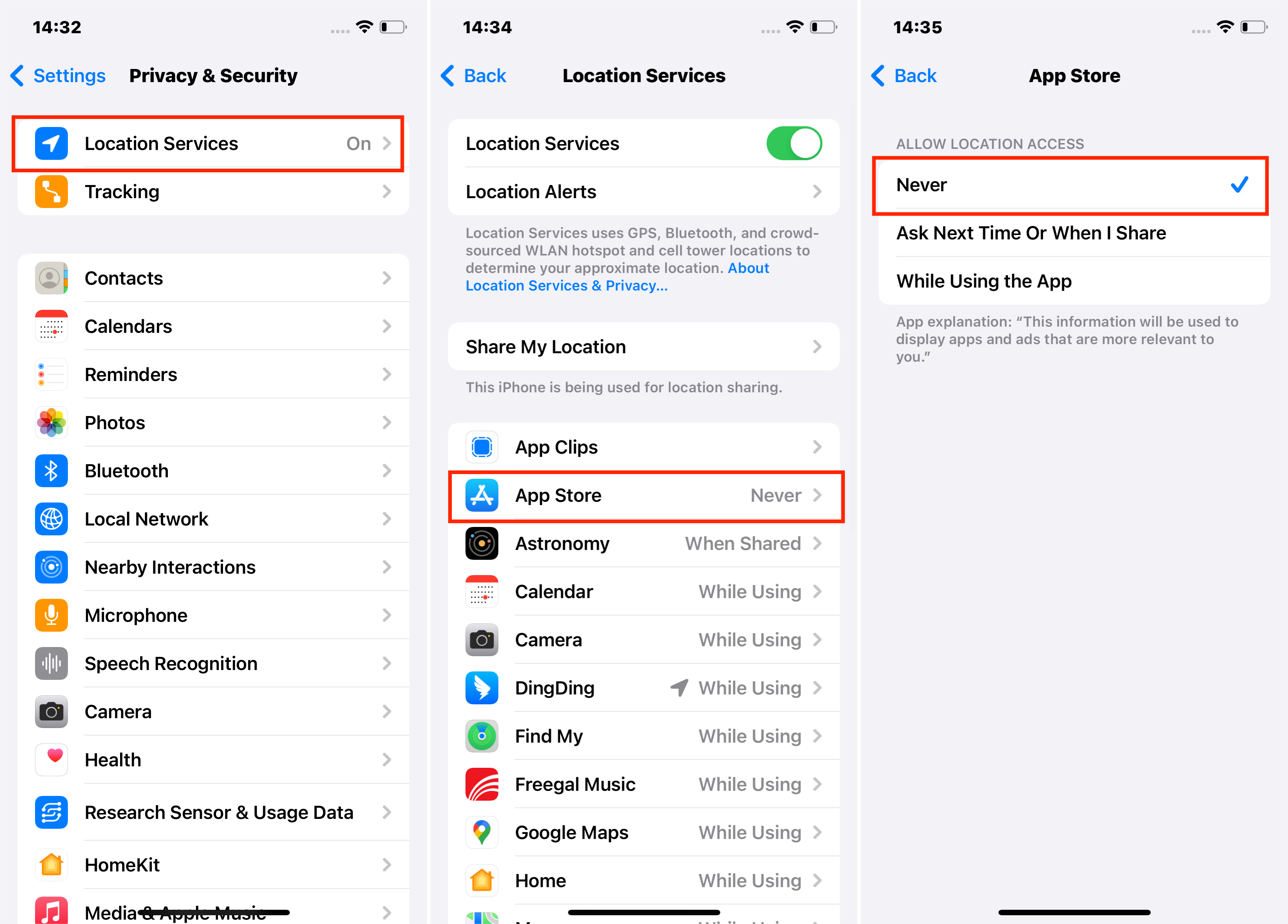 Steps to To Turn off Location Services for a Specific App on iPhone