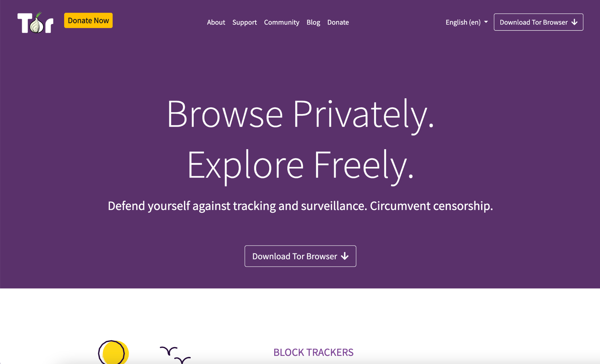 TOR Browser Home Screenshot