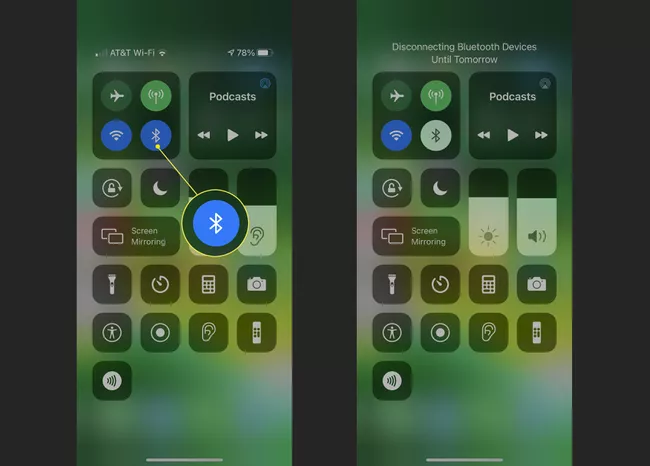 Click on the Bluetooth Logo to Make It Gray