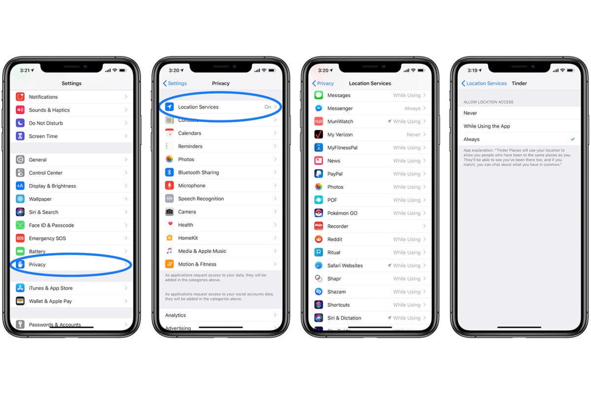 How to turn onlocation on iPhone for specific apps