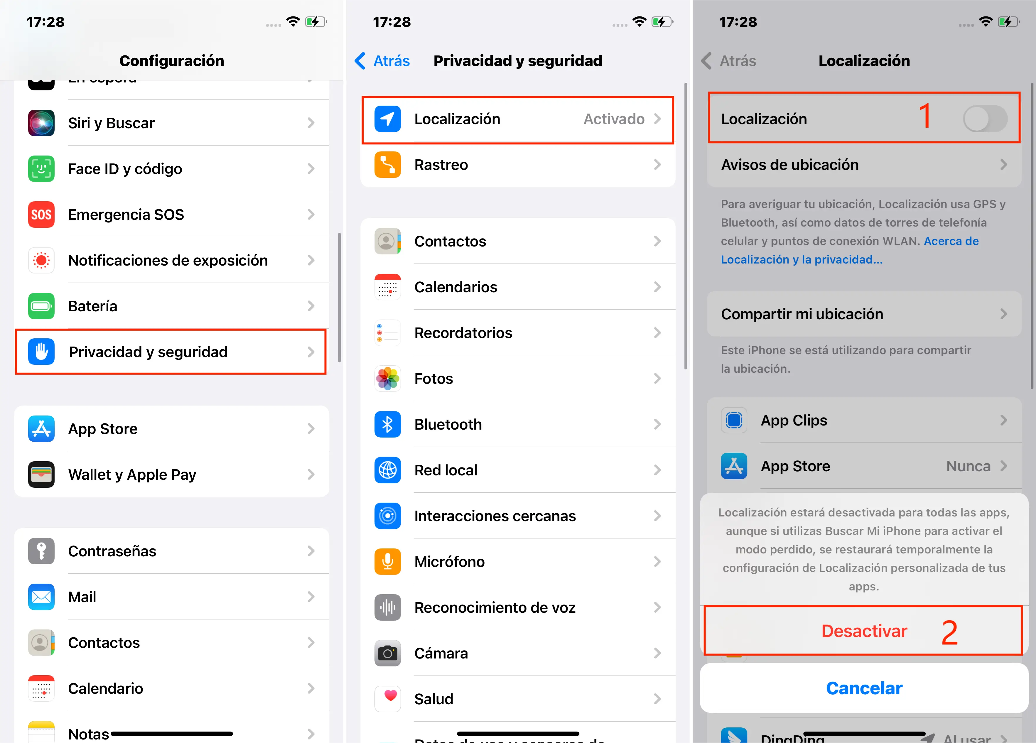 Pasos Para Desactivar Los Servicios De Ubicación En iPhone