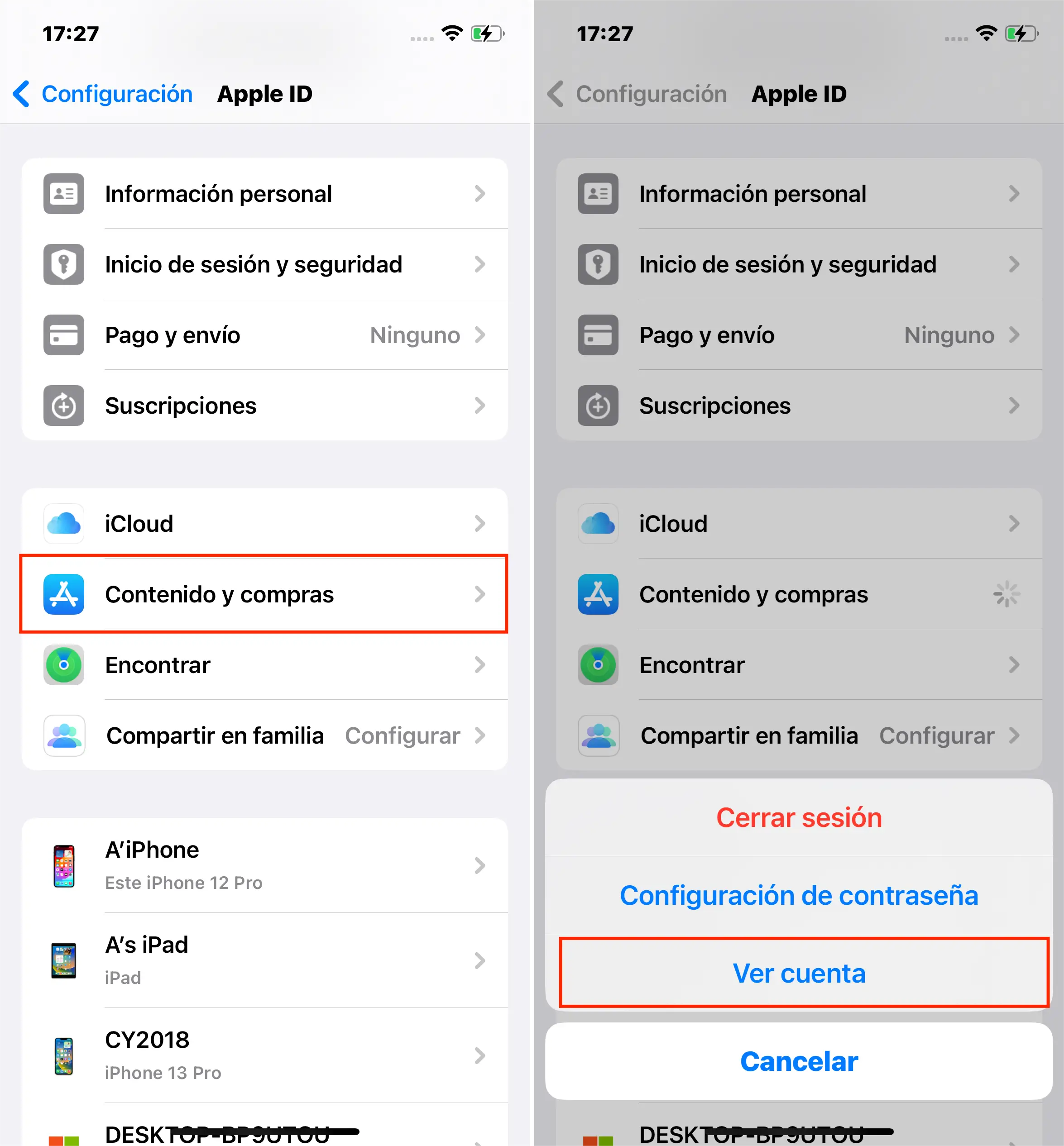 Pasos Para Ver La Cuenta De Compras Y Medios a Través De La Configuración Del iPhone