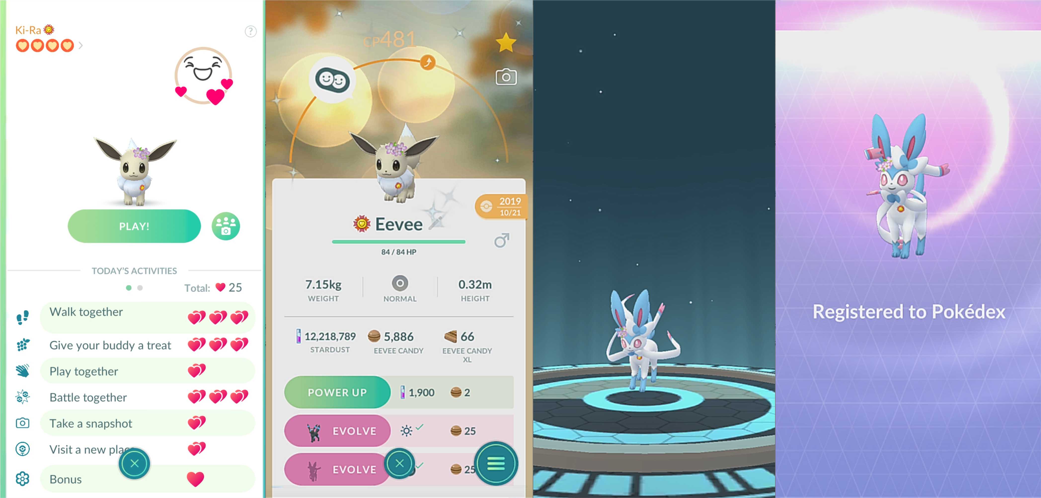 Eevee Evolve Ingto Sylveon Pokedex Registered