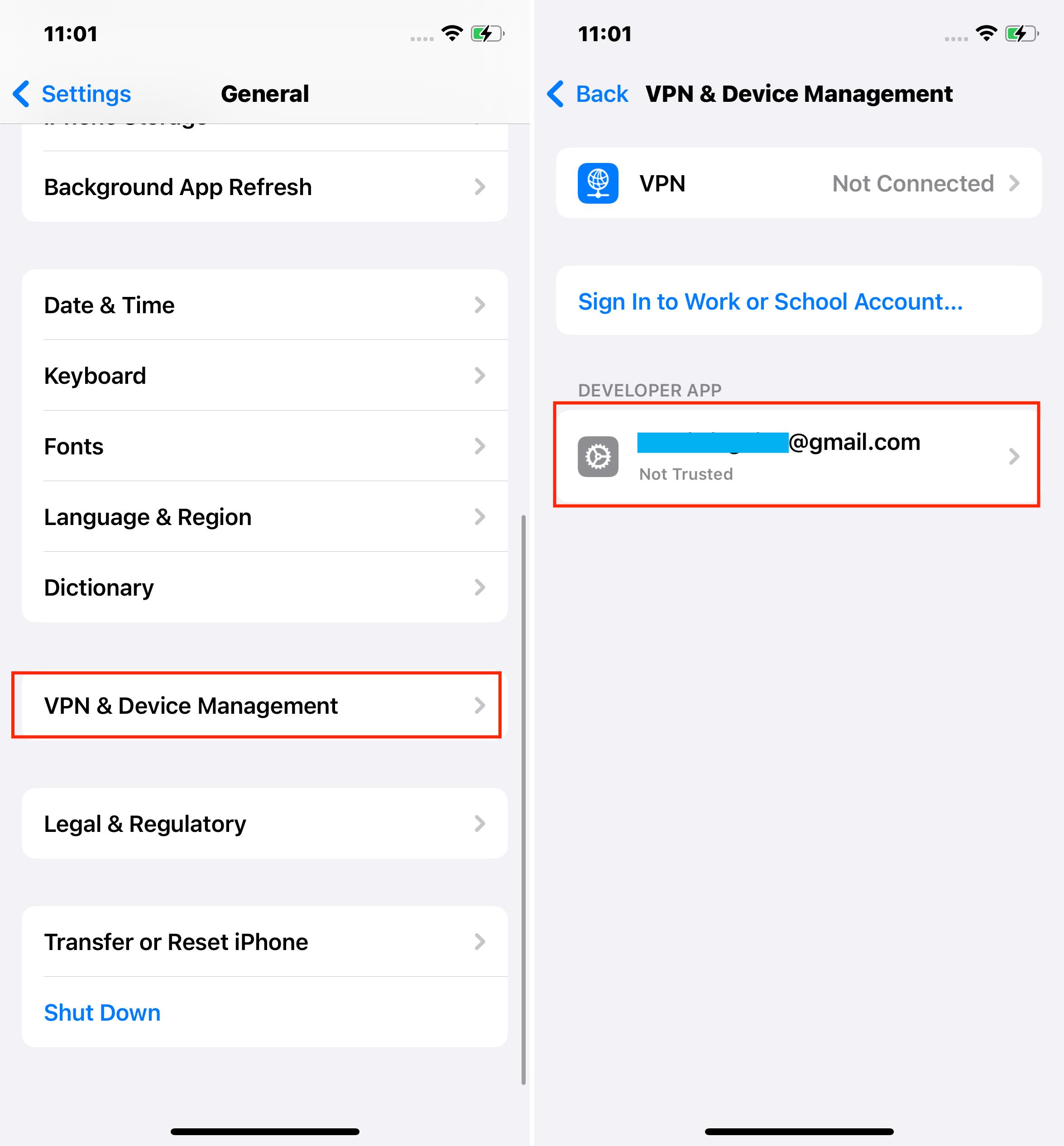 iPhone VPN and Device Management Developer App