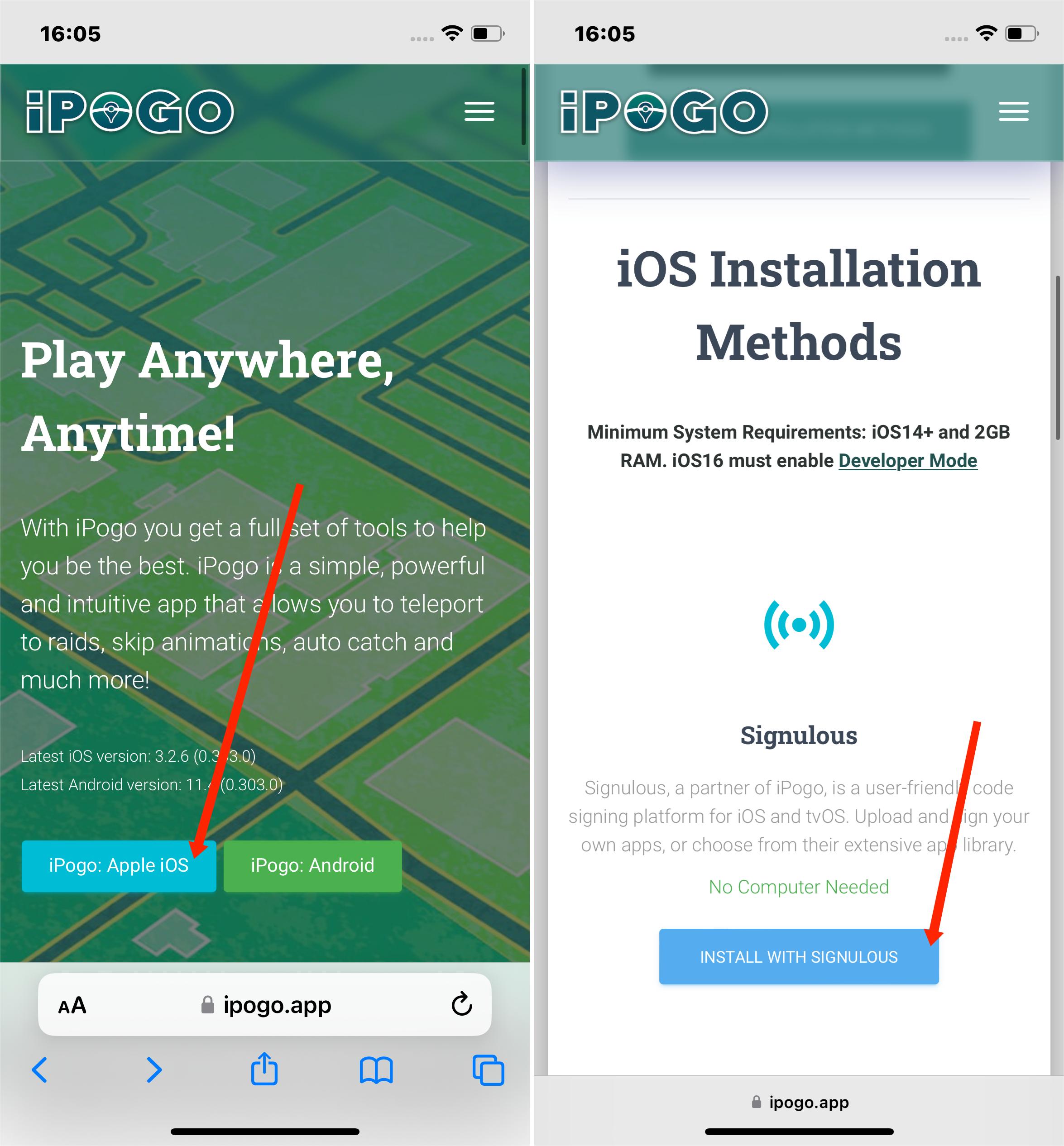 iPogo Apple Ios Install with Signulous