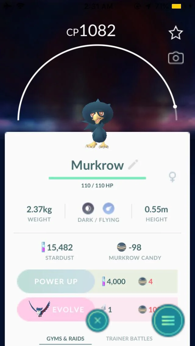 Find the Evolve Button for Mukrow CP1082