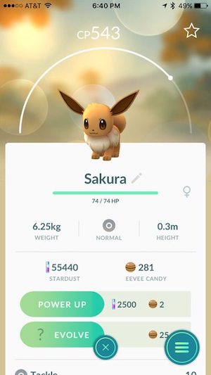 name eevee sakura to get espeon