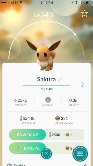 Benenne Evoli als Sakura, um Espeon zu bekommen