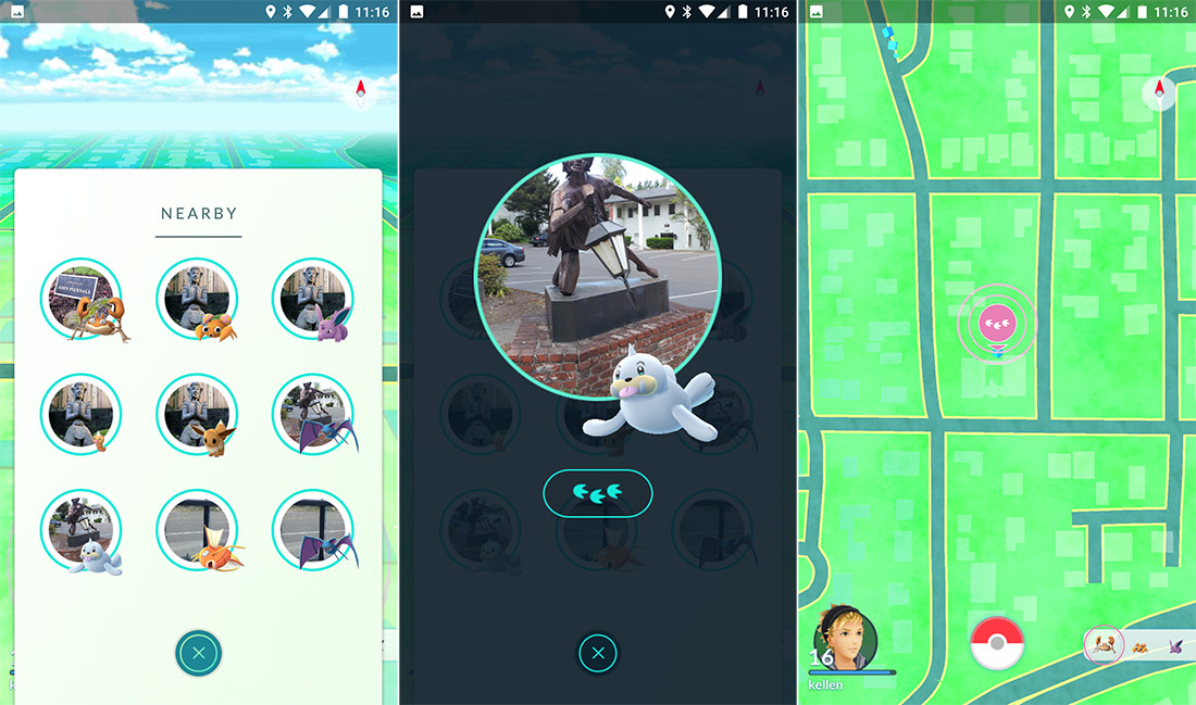 Pokemon Go Nearby Radar Interface