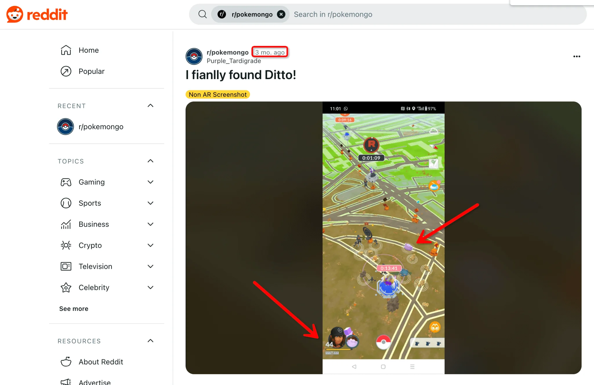 Screenshot Of Trainer Found Ditto